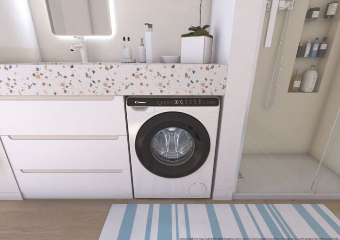 Пральна машина Candy фронтальна, 5кг, 1200, A+++, 44см, дисплей, інвертор, люк чорний, висота 70см, білий