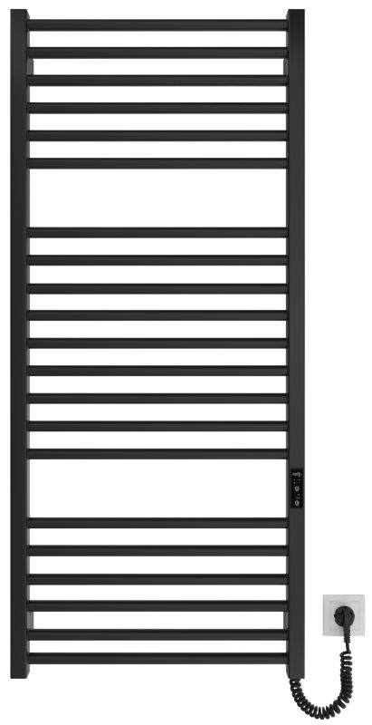 Рушникосушка Hygge Family електрична Derby, 1170х530х80мм, таймер-регулятор, сталь, чорний матовий
