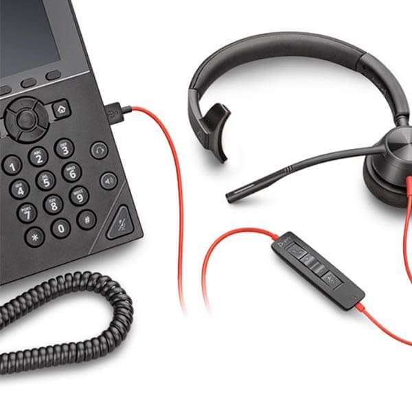 Гарнітура комп'ютерна моно On-ear Poly Blackwire 3310-M, USB-A, USB-C, всеспрямований, Microsoft Teams, чорний