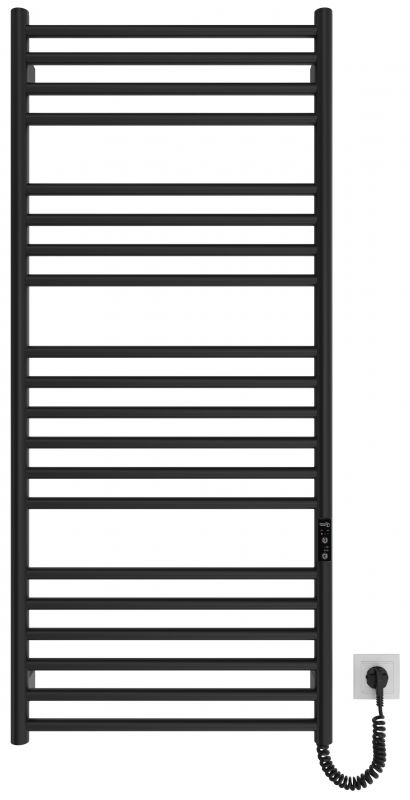 Рушникосушка Hygge Family електрична Greenwich, 1170х530х80мм, таймер-регулятор, сталь, чорний матовий