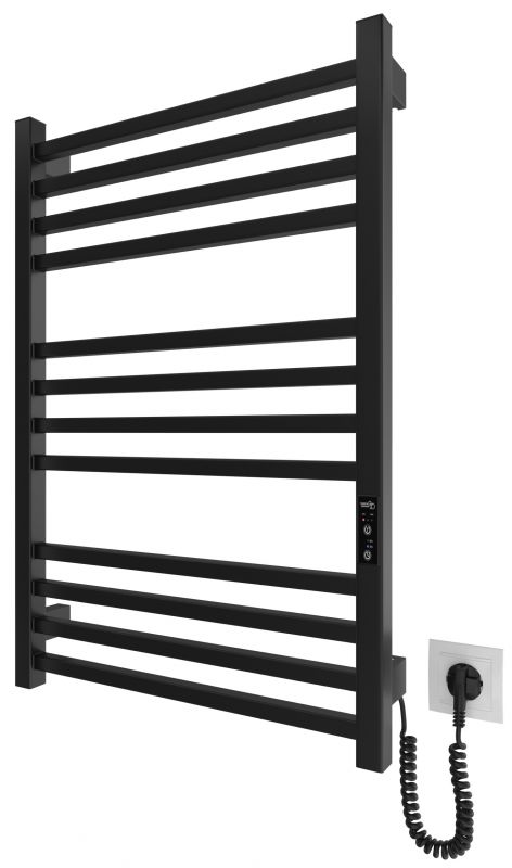 Рушникосушка Hygge Family електрична London, 770х530х80мм, таймер-регулятор, сталь, чорний матовий