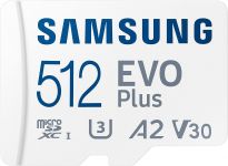 Карта пам'яті Samsung microSDXC  512GB C10 UHS-I R100MB/s Evo Plus + SD