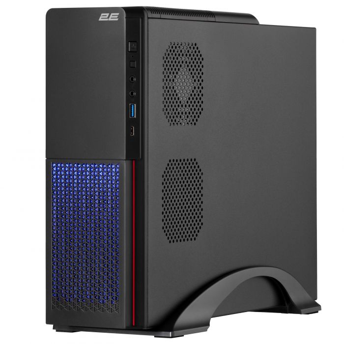 Корпус 2E S613ARGB-400, з БЖ 2E 400W-SFX, 1xUSB3.0, 1хUSB Type-C, 1x80мм, Micro ATX/ Desktop, чорний