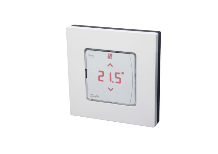 Терморегулятор Danfoss Icon2 RT, Display, +5...35 °C, програмований, дротовий, накладний, 24В, білий