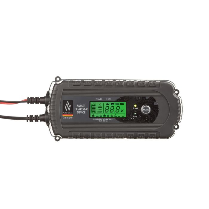 Зарядний пристрій Auto Welle AW05-1208, 230В, 12В, 2A/8A, для STD/AGM/GEL 10-160А-год, режими швидкий та повільний