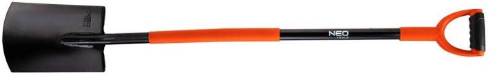 Лопата штикова Neo Tools пряма, руків'я металеве D-подібне, 125см, 2.12кг