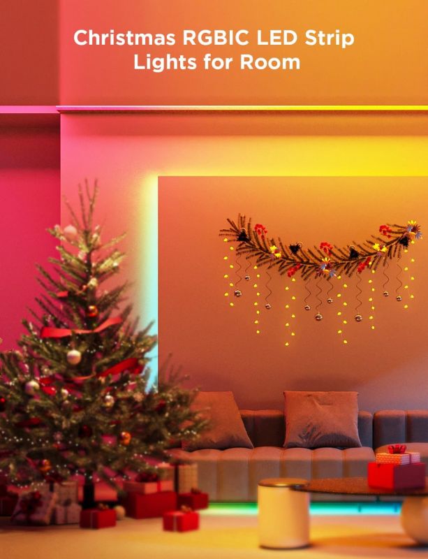 Стрічка світлодіодна розумна Govee H100E LED Strip Light M1 Matter Compatible 1m extension of H61E1, 1м, RGBIC , WI-FI/Bluetooth, білий