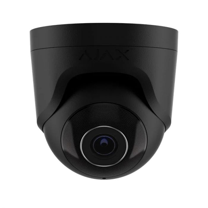 IP-Камера дротова Ajax TurretCam, 5мп, 4мм, Poe, True WDR, IP 65, ІЧ 35м, аудіо, кут огляду 75°до 85°, купольна, чорна