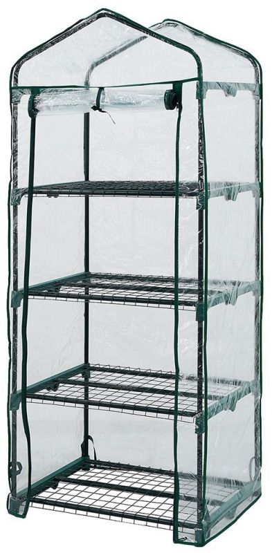 Парник складаний Neo Tools 160х69х49, 4 полиці, ПВХ плівка, прозорий
