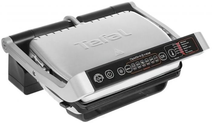 Гриль Tefal притискний OptiGrill+ Initial 2000Вт, темп. режимів-5, знімні пластини, метал