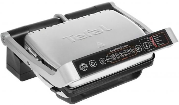 Гриль Tefal притискний OptiGrill+ Initial 2000Вт, темп. режимів-5, знімні пластини, метал
