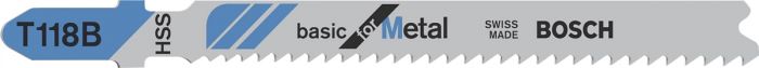 Полотно пиляльне для електролобзика Bosch по металу T 118 B, 1.9-2.3х92мм, 5шт
