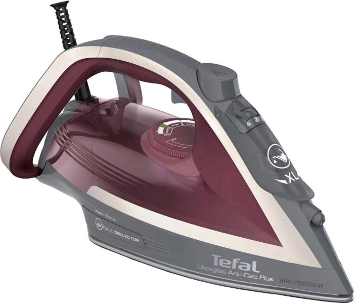 Праска Tefal Ultragliss Plus, 2800Вт, 270мл, паровий удар -260гр, постійна пара - 50гр, керам. підошва, бордово-сірий