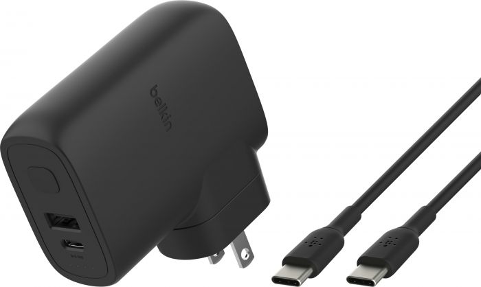 Зарядний пристрій мережевий Belkin 25Вт USB-С PD, PowerBank 5000мА·год, кабель USB-C > USB-C, 1м, чорний