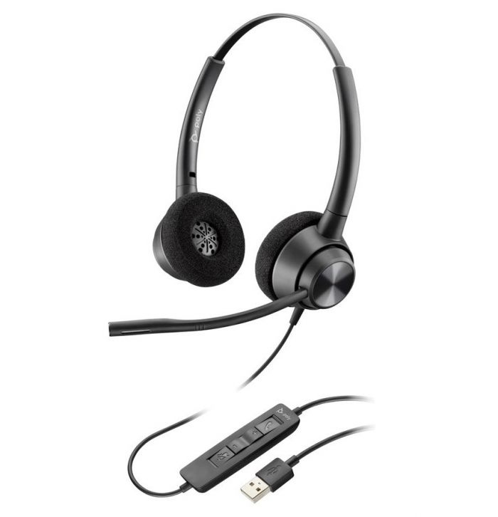 Гарнітура комп'ютерна стерео On-ear Poly EncorePro 320, USB-A, всеспрямований, чорний