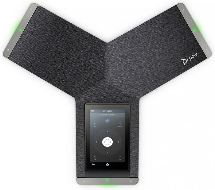 SIP-конференц телефон Poly Trio C60, 3 x Omni Mic, радіус дії 6,1 м, RJ45, USB-A, Micro USB, Bluetooth 4.2, WiFi, PoE, сертифікат Microsoft Teams, сірий