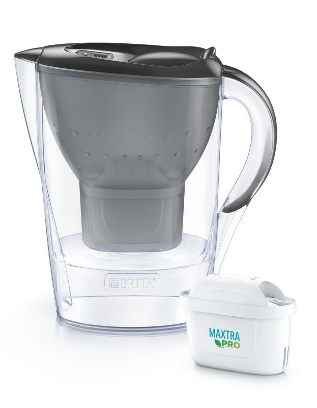 Фільтр-глечик Brita Marella Memo MXPro 2.4л (1.4л очищеної води) з фільтр-картриджем 3шт, графіт