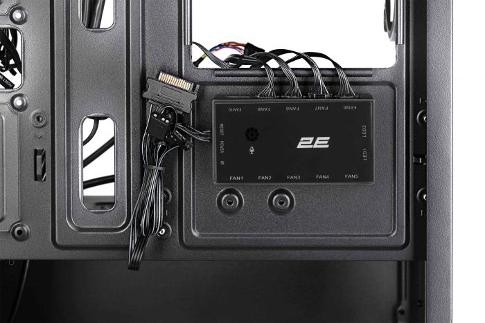 Корпус 2E GAMING Calleo GB700 без БЖ 2xUSB3.0, 1xUSB2.0, 4x120мм ARGB, VGA 320мм, LCS ready, контролер з пультом, TG Side Window, mATX, чорний
