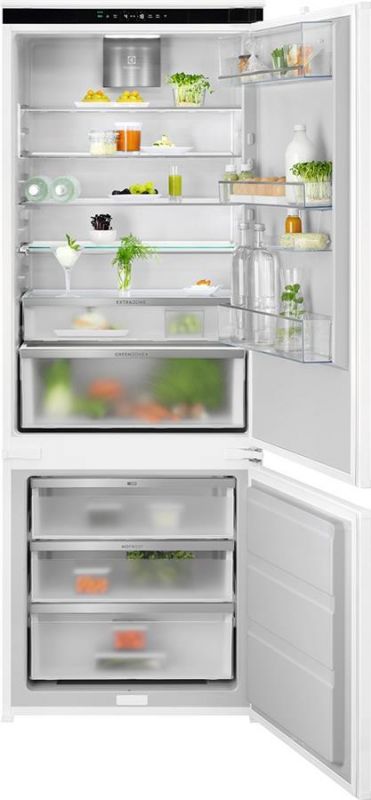 Холодильник Electrolux вбудований з нижн. мороз., 188x70х55, холод.відд.-286л, мороз.відд.-65л, 2дв., А++, Combi, інв., диспл внутр., зона св-ті, білий