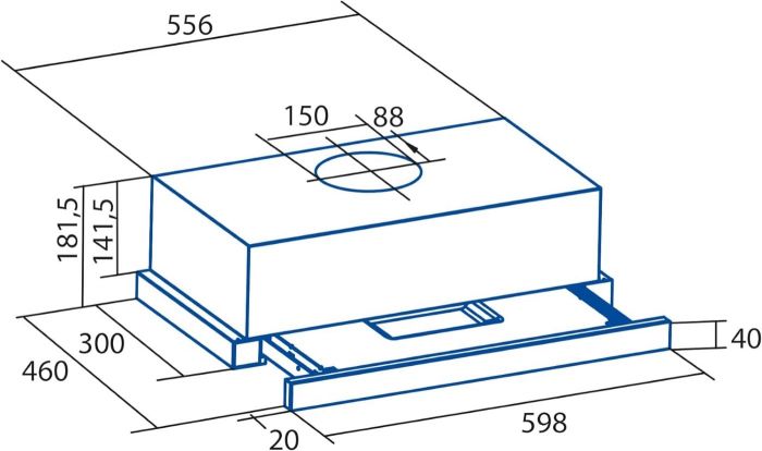 Витяжка Cata телескопічна, 60см, 698м.куб/год, TFH 6430 gbk, чорний