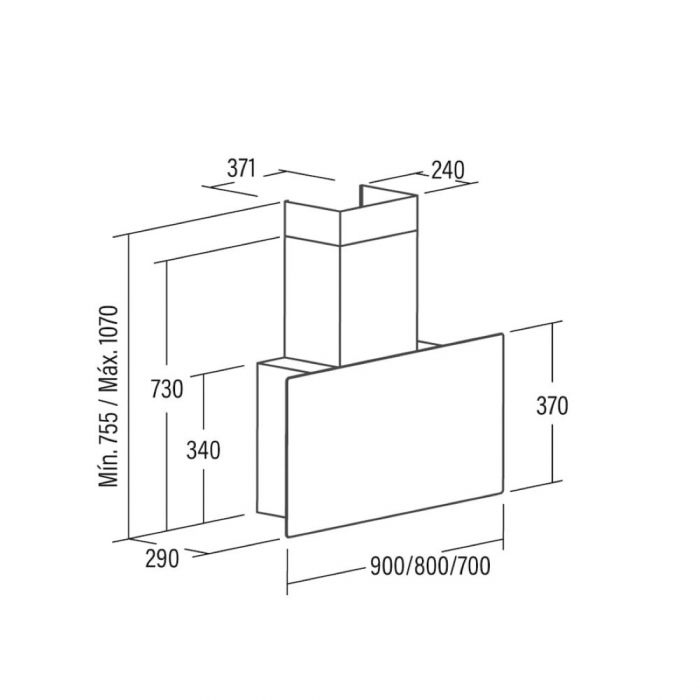 Витяжка похила Cata&Can Roca, 70см, 1400м.куб/год, Greco 70 wh, білий