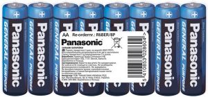 Батарейка Panasonic GENERAL PURPOSE вугільно-цинкова AA(R6) плівка, 8 шт.