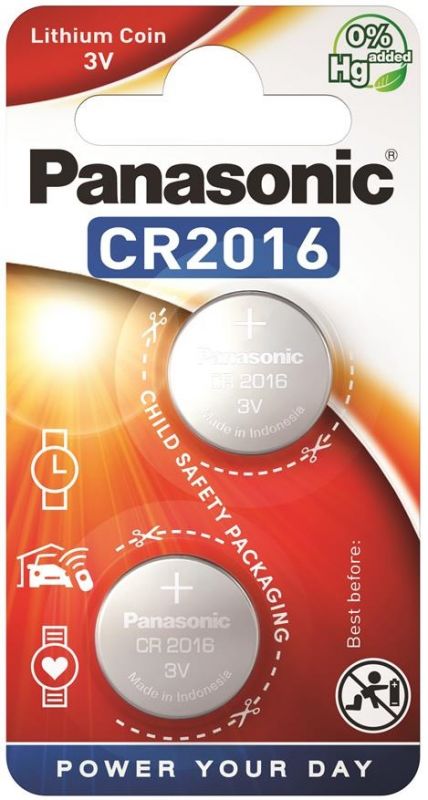 Батарейка Panasonic літієва CR2016 блістер, 2 шт.