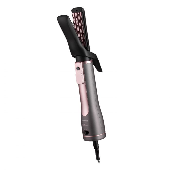 Фен-щітка ARDESTO Brush Pink Touch, 1200Вт, 2 швидкості, 2 темп. режими, LED-дисплей, функція іонізації , 4 насадки, сірий+ рожевий