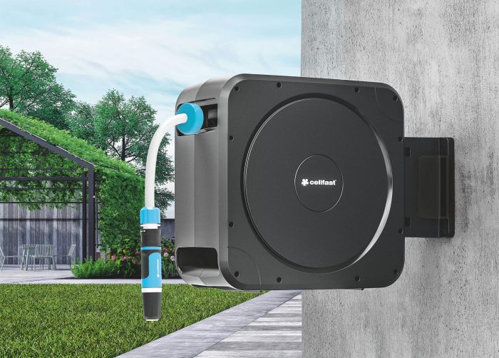 Котушка зі шлангом Cellfast ERGO автоматична 20м+2м шланга 1/2" комплект конекторів та зрошувач ERGO