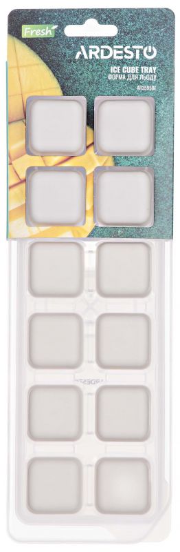 Форма для льоду з кришкою ARDESTO Fresh, 26х9.5х3.5см, силікон, пластик, бежевий