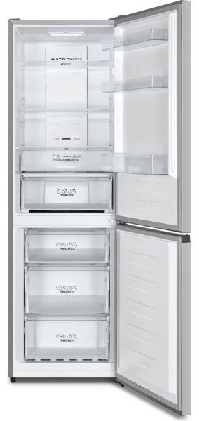 Холодильник з нижн. мороз. камерою Gorenje, 185х60х60см, 2 двері, 210(110)л, А++, NoFrost Plus, Зона св-ті, Зовн. Диспл, сірий