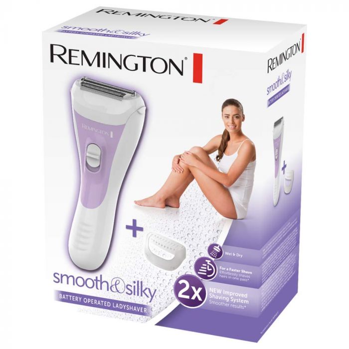 Бритва електр. Remington сіткова Smooth&Silky, АААx2, сух.+волог., жіночий тример, біло-фіолетовий