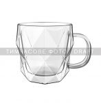 Набір чашок з ручками і подвійними стінками Ardesto, 450мл, 2шт, боросилікатне скло, прозорий