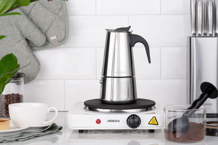 Гейзерна кавоварка ARDESTO Gemini Apulia, 0.3л, 6 чашок, нержавіюча сталь