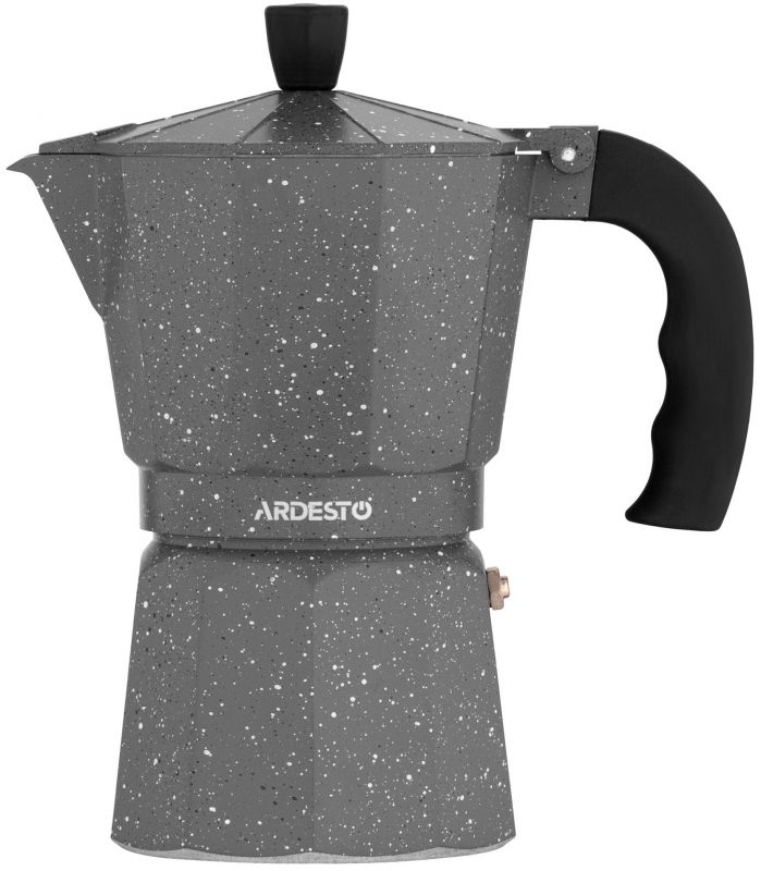 Гейзерна кавоварка ARDESTO Gemini Molise, 0.4л, 9 чашок, алюміній, сірий
