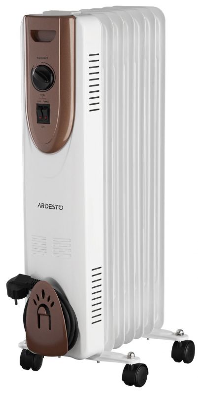 Обігрівач оливний ARDESTO OFH-07X1 15м2, 1500Вт, мех. упр-ння, 7 секцій, білий