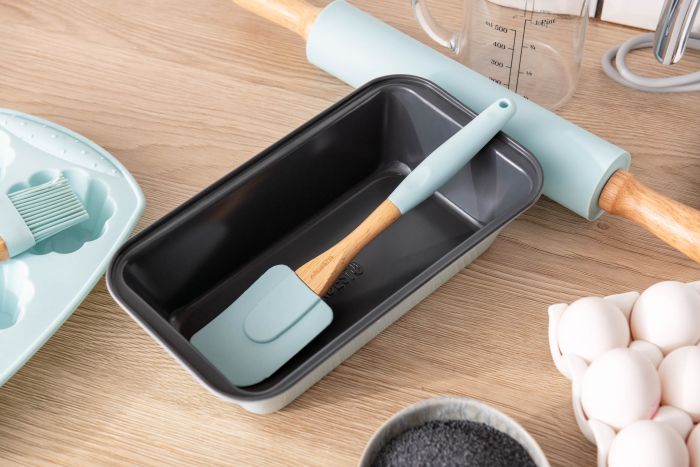 Лопатка ARDESTO Tasty Baking, 26.7см, силікон, дерево, блакитний