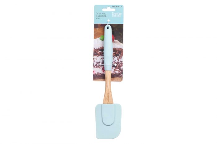 Лопатка ARDESTO Tasty Baking, 26.7см, силікон, дерево, блакитний