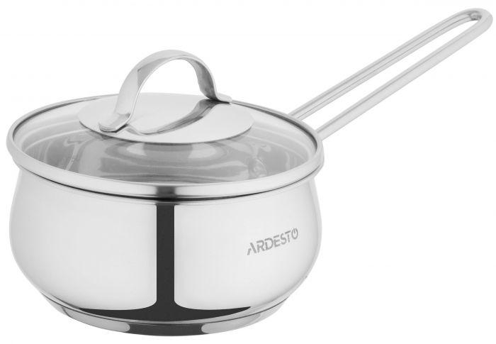 Ківш зі скляною кришкою ARDESTO Gemini Liguria, 1.3л, нержавіюча сталь
