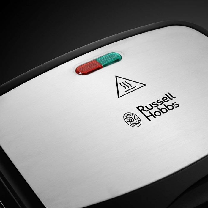 Мультимейкер Russell Hobbs Fiesta 750Вт, алюміній, 3 пластини, корпус-нержав.сталь/пластик, чорний