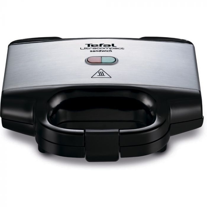 Сендвічмейкер Tefal Ultracompact 700Вт, 1 пластина-сендвіч, корпус-нержав.сталь/пластик, чорний
