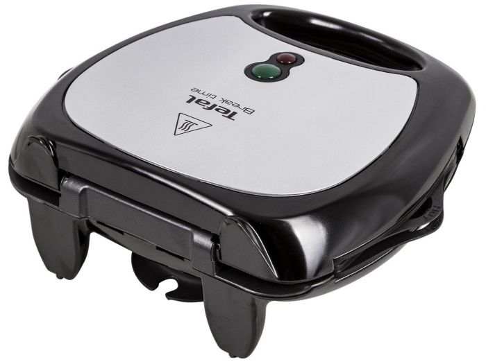 Мультимейкер Tefal Break time 700Вт, тефлон, 3 пластини, корпус-пластик, чорно-сріблястий