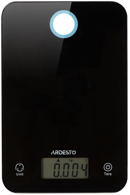 Ваги ARDESTO кухонні, 5кг, CR2032x2 в комплекті, скло, чорний