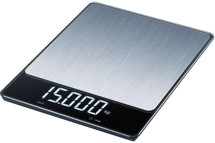Ваги Beurer кухонні, 15кг, сенс. керування, АААx4  в комплекті, скло, нержавіюча сталь