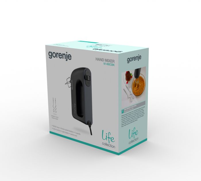 Міксер Gorenje ручний 450Вт, насадки-4, турборежим, чорний