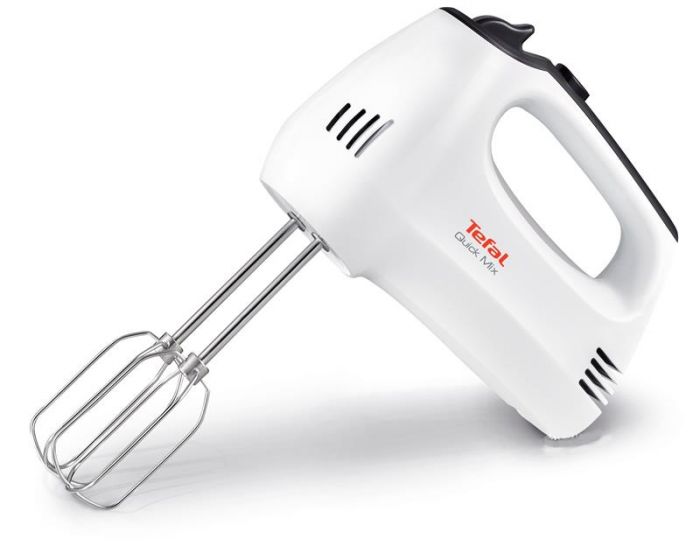 Міксер Tefal ручний Quick Mix 300Вт, насадки-4, турборежим, біло-сірий