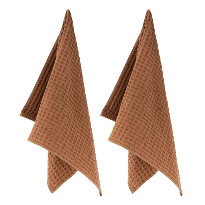 Набір рушників для кухні Ardesto Pique 40x60см, 2шт, 100% бавовна, коричневий