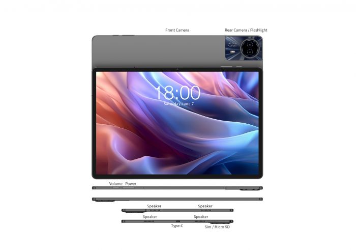 Планшет Teclast T65 Max 13" 8ГБ, 256ГБ, LTE, 10000мА•год, Android, сірий