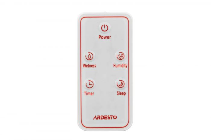 Зволожувач повітря ARDESTO USH-M-LCD-4L-W ультразвуковий, 40м2, 4л, 300мл/г, електр. кер-ння, пульт ДК, верх. залив води, білий