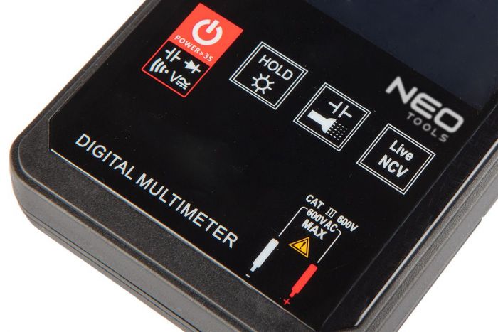 Мультиметр цифровий Neo Tools, 0-600В, рідкокристалічний дисплей з підсвіткою, сенсорный.